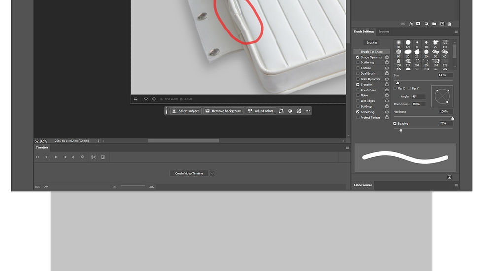 product retouching photoshop detail correction seam adjustment white product editing workflow