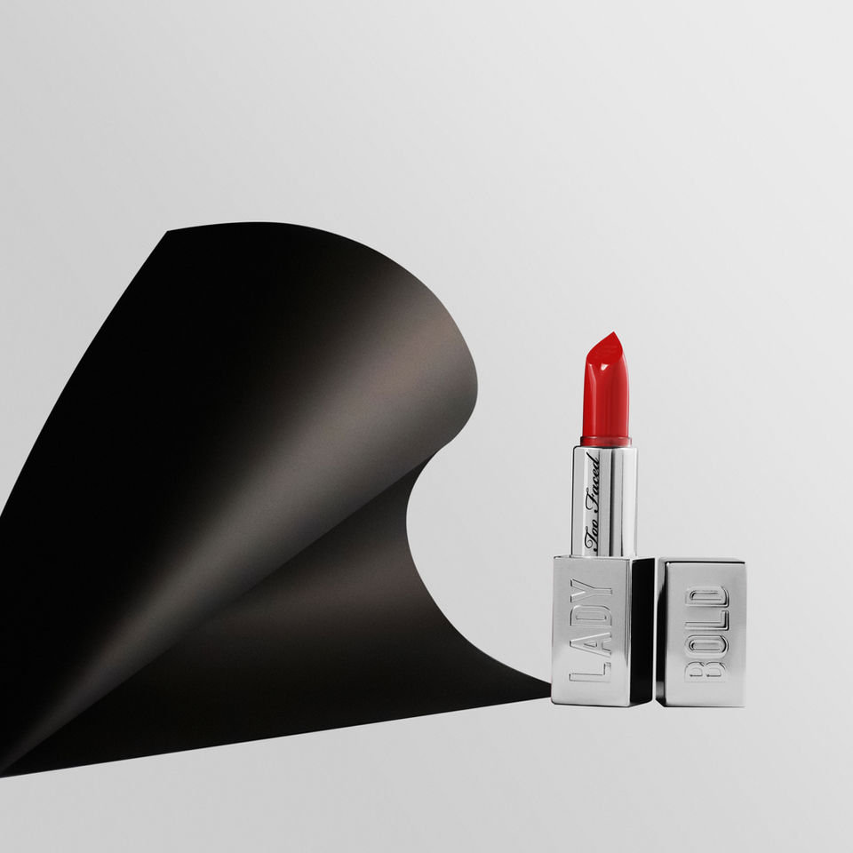 Minimalist and artistic cosmetic product photography highlighting bold lipstick design with a modern twist. Captured in Dallas by KV Media Group.