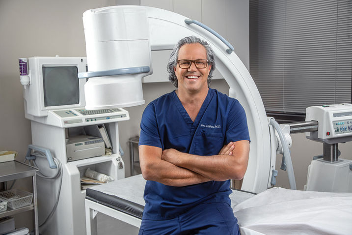 portrait of a surgeon in a high-tech hospital environment