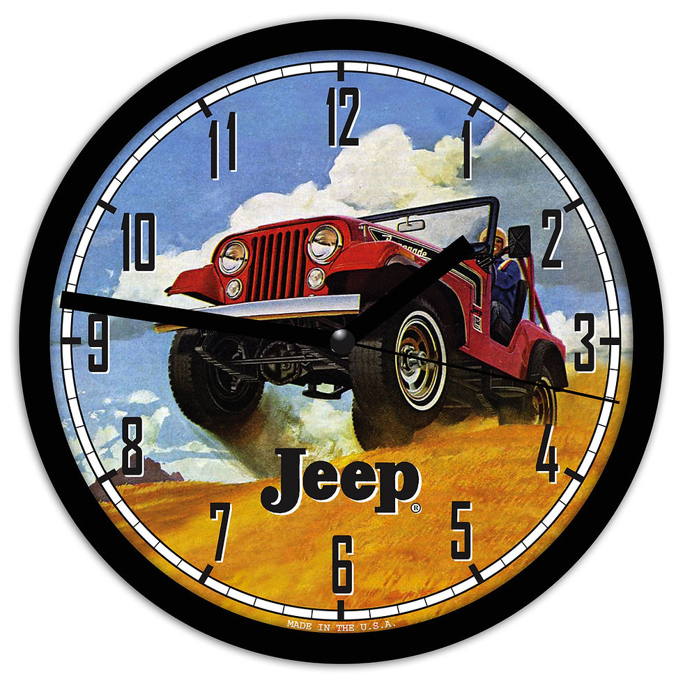 Thumbnail: Jeep Renegade CJ7 Wall Clock as seen much larger