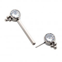 titanium-with-one-side-fixed-one-side-threadless-nipple-barbell-with-trio-bead-bezel-set-c