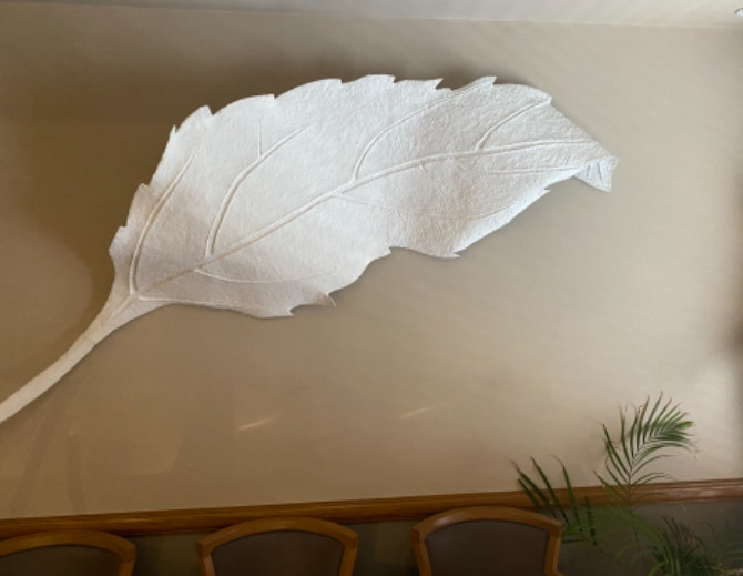 Existing, damaged papier mache relief.