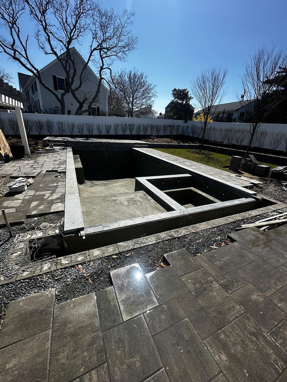 Stone Coping install before photo