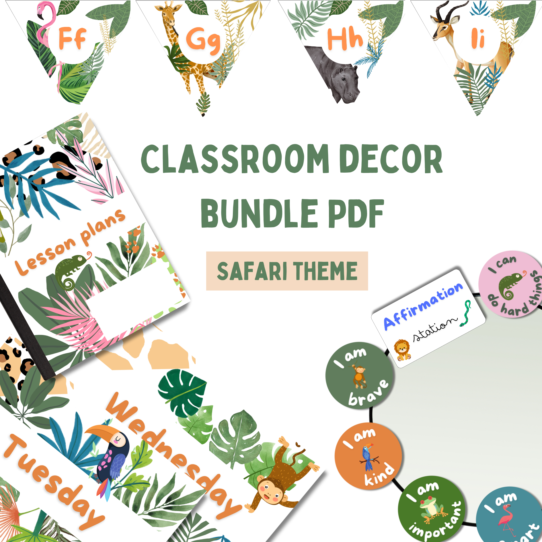 Safari-Themed Classroom Decor Bundle
