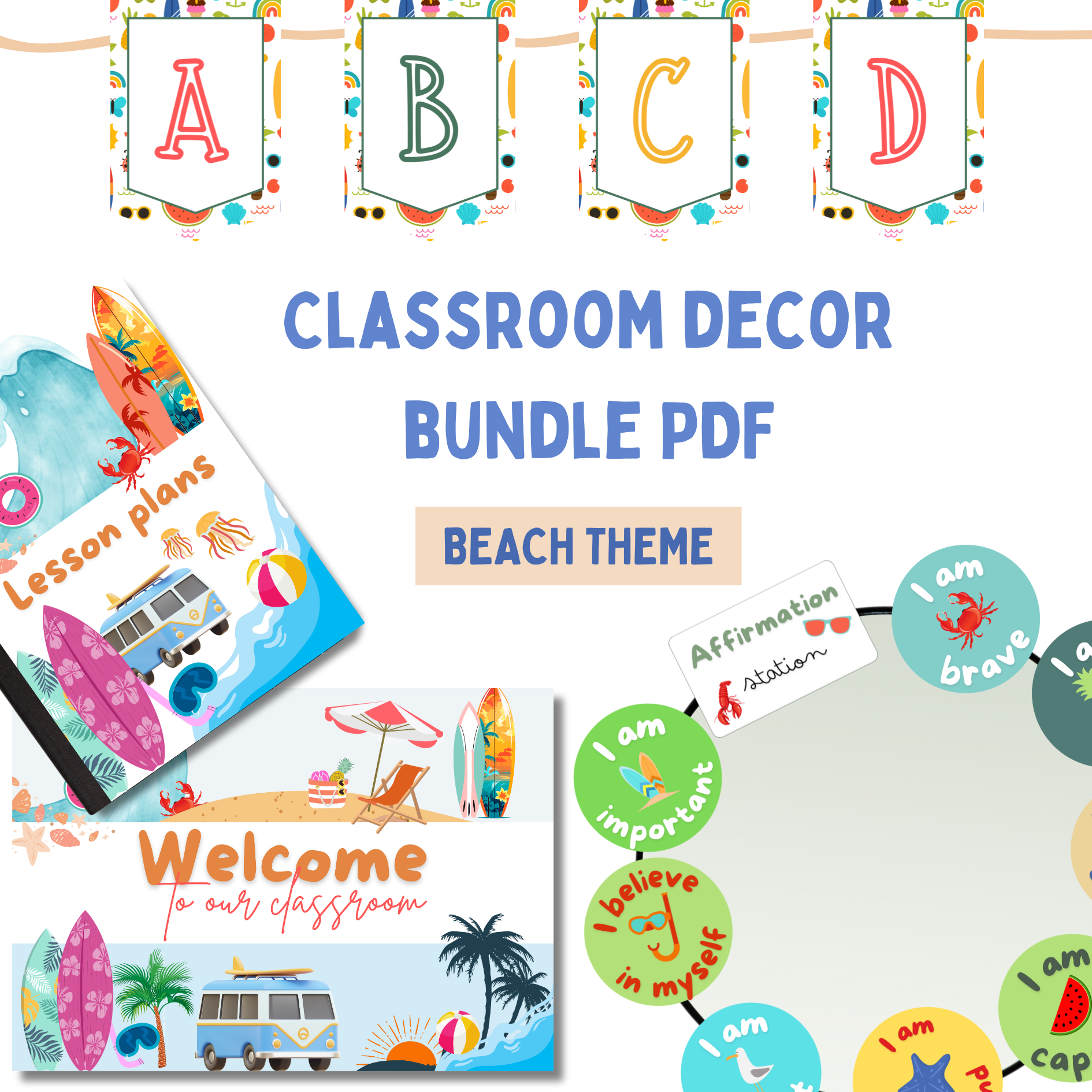 Beach-Themed Classroom Decor Bundle
