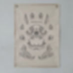 Screen Printed Cat Skull Witchy Wall Hanging Art Female Tattoo Artist England