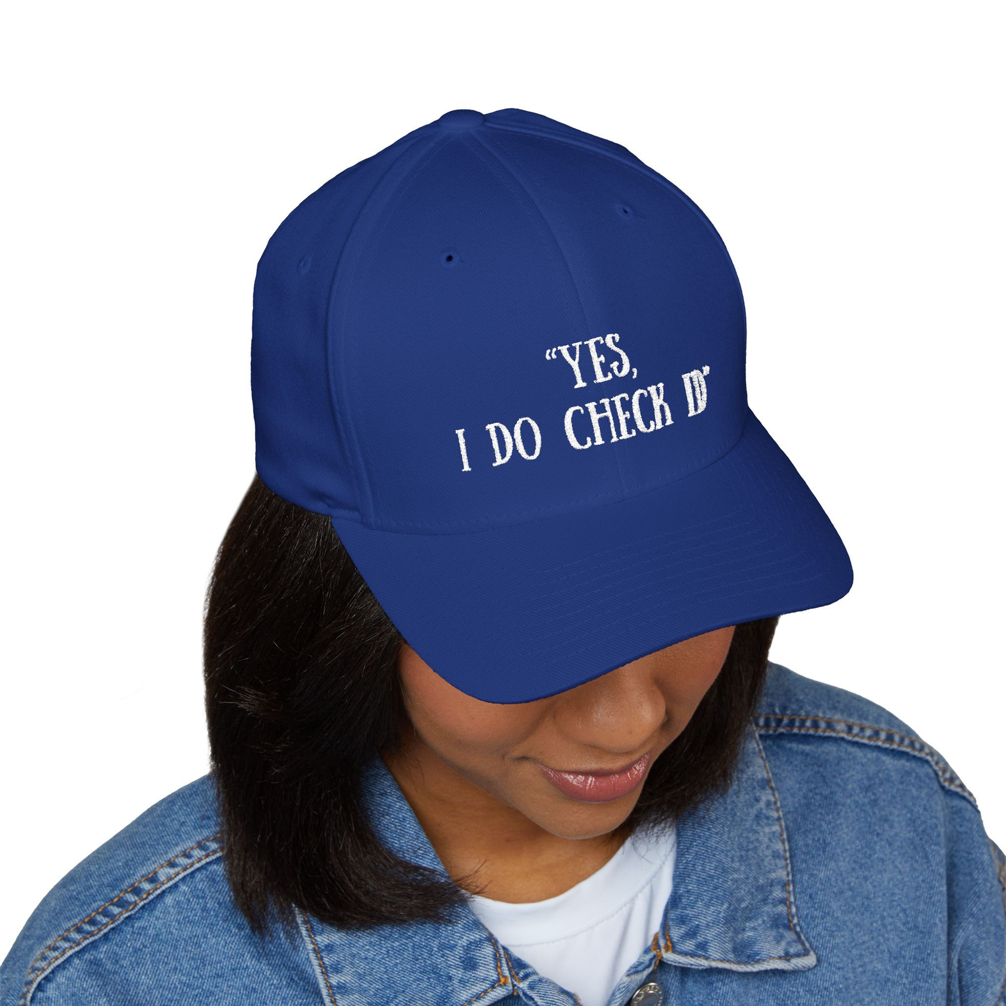 “Yes, I Do Check ID” Embroidered Cap – Notary-Inspired Structured Hat
