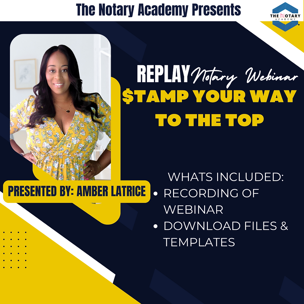 Replay inars & The Notary Academy