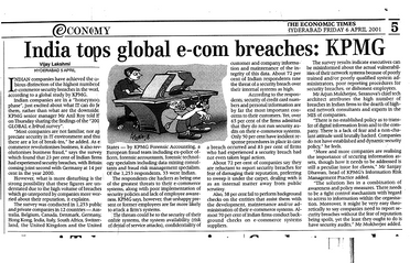 India Tops Global e-Com Breaches: KPMG