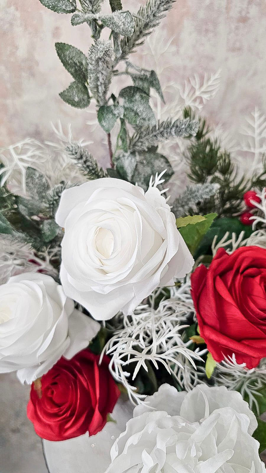 Thumbnail: Faux Festive Rose & Peony Arrangement