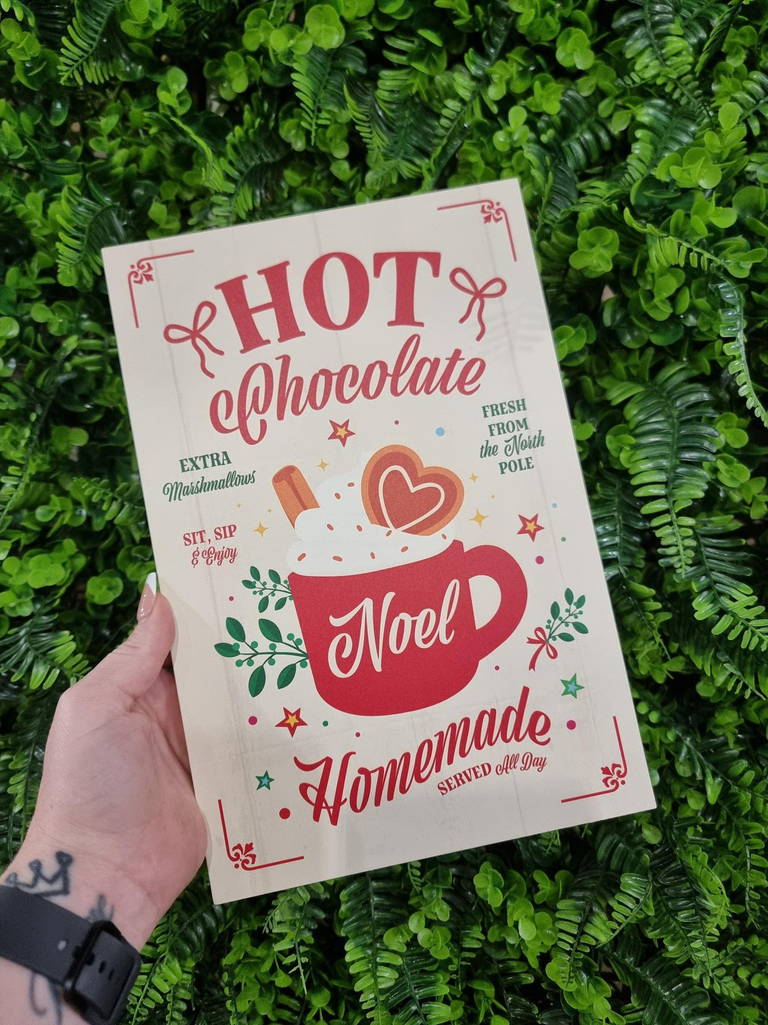 Homemade Hot Chocolate Christmas Hanging Sign