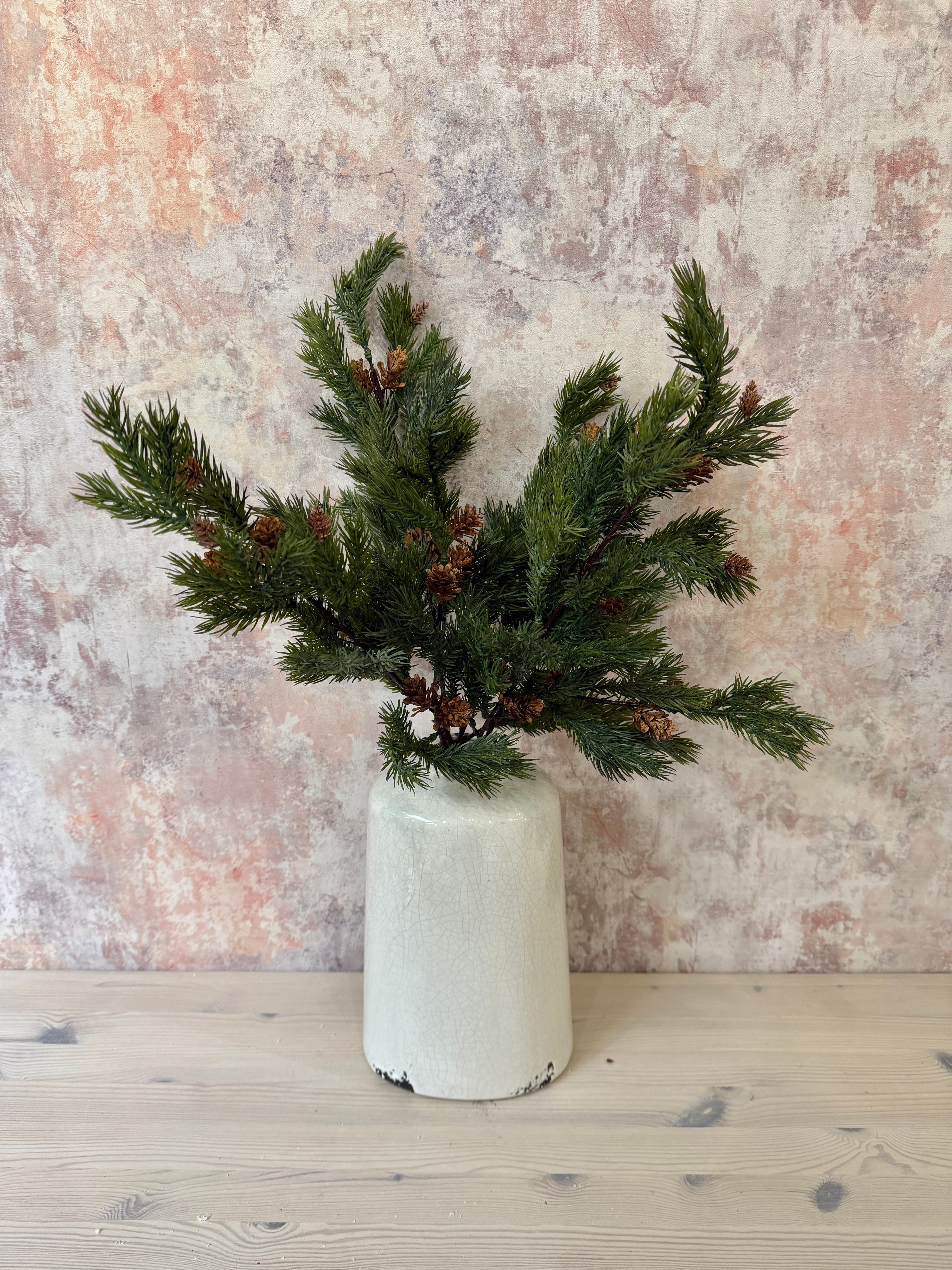 Faux Pine Cone Evergreen Fir Stem