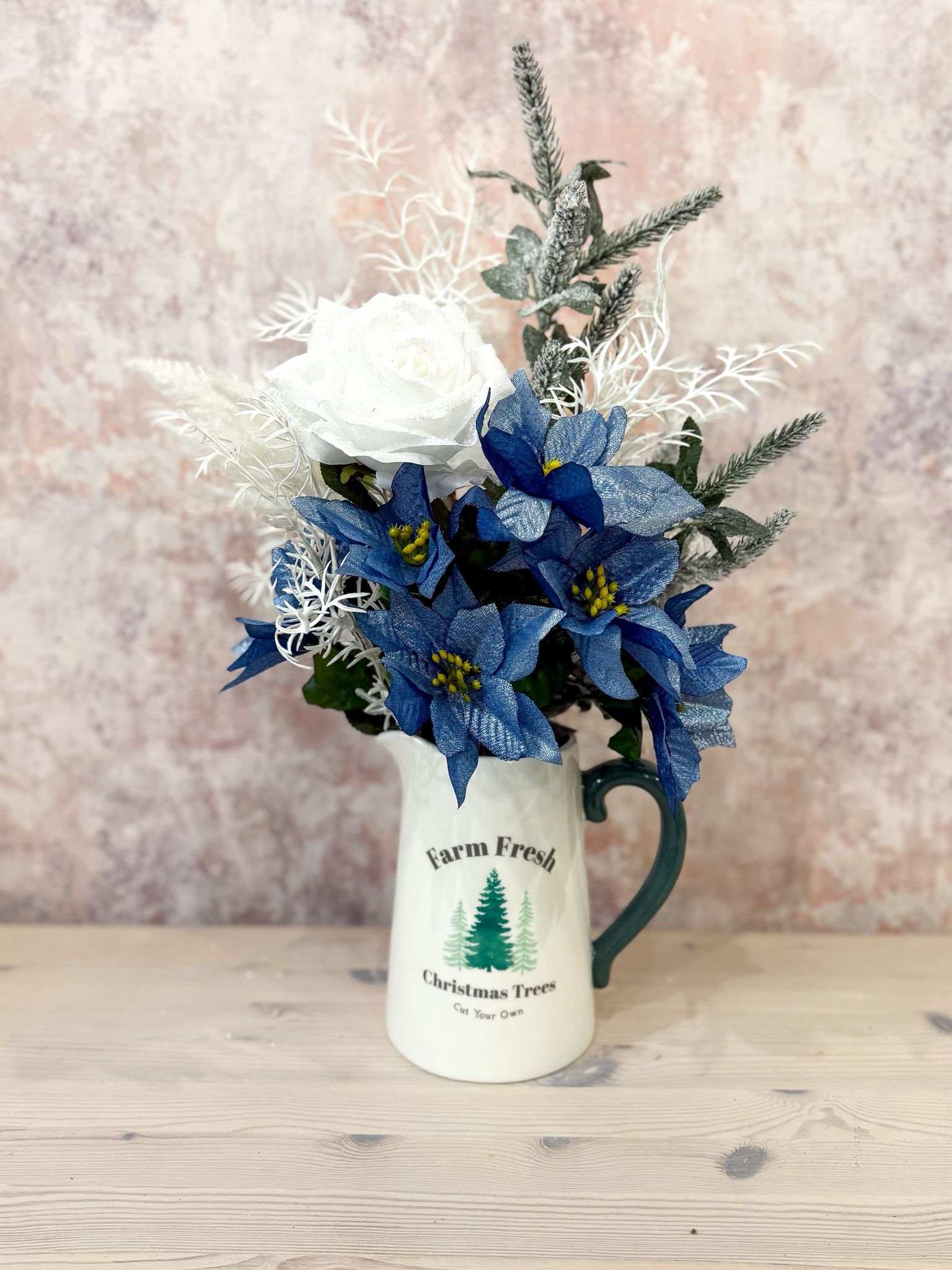 Sparkly Poinsettia Faux Arrangement