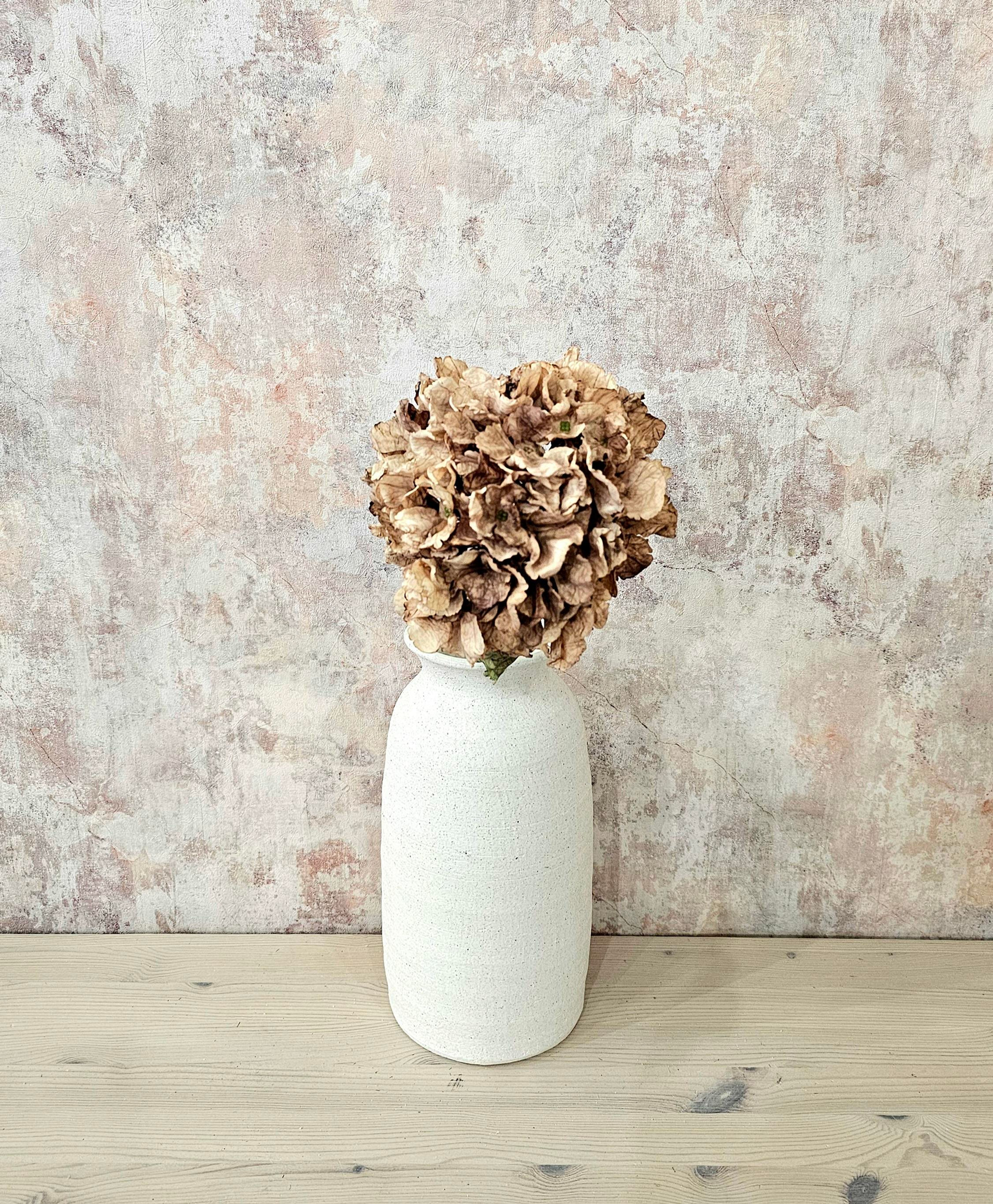 Faux Dried Touch Ruffle Hydrangea Cappuccino