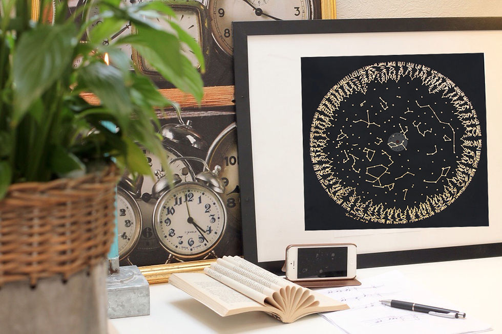 縮圖：NORWAY STAMPS SCRATCH ART CARD-Starry night over the forest
