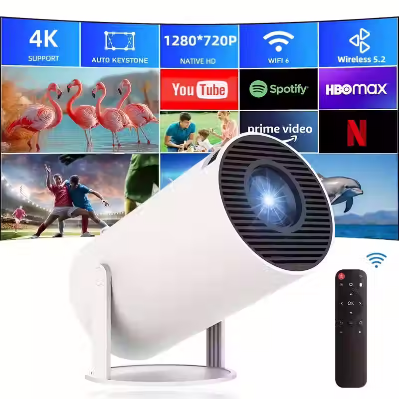 Thumbnail: HY300 Pro Mini Portable Projector, Local 720P Smart Projector with Wifi 6 & Wire