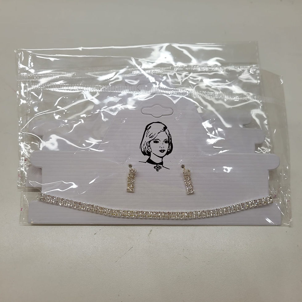 Miniatura: Conjunto de Colar e Brinco Strass