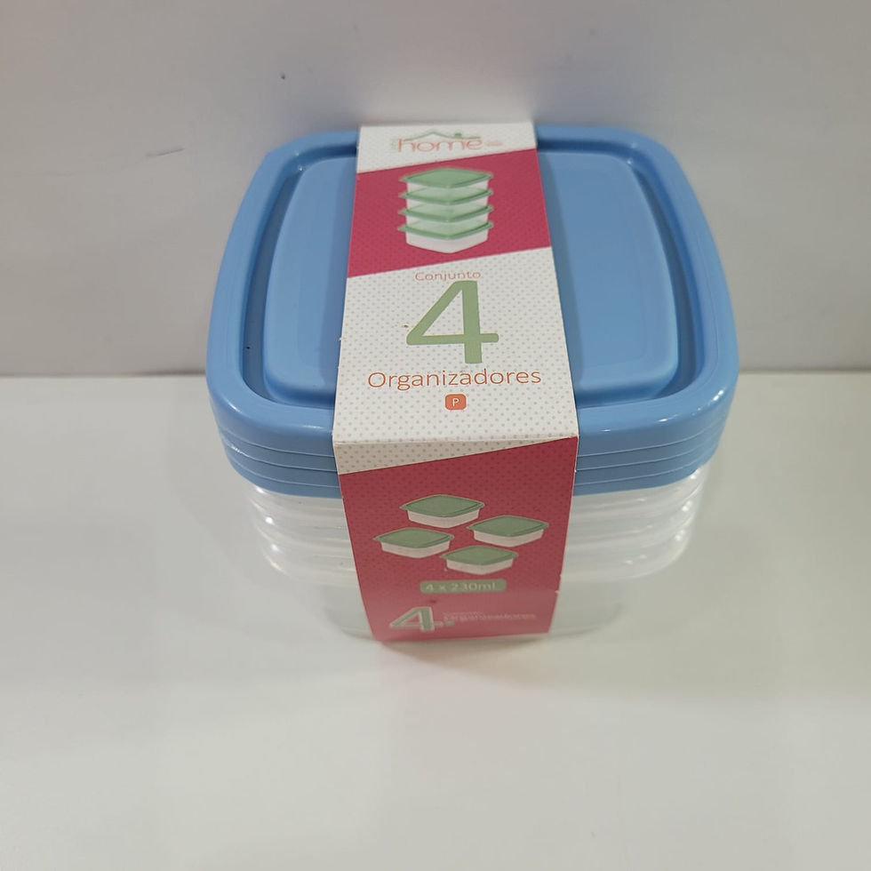 Miniatura: Conjunto de Pote Organizador com Tampa 4 peças Tamanho P 230ml