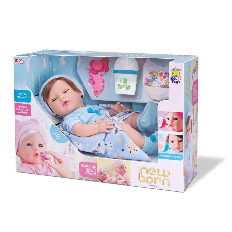 Miniatura: Boneco Diver New Born Premium - Menino com Cabelo Divertoys