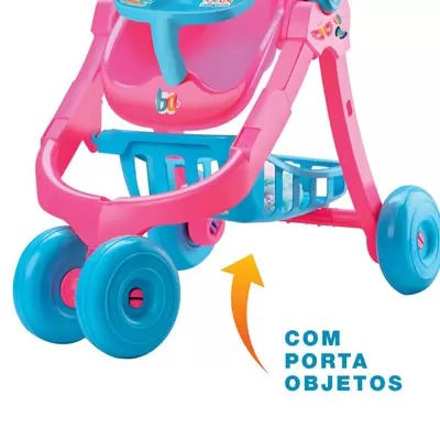 Miniatura: Carrinho de Boneca 3 em 1 Bebê Conforto e Cadeirinha Divertoys