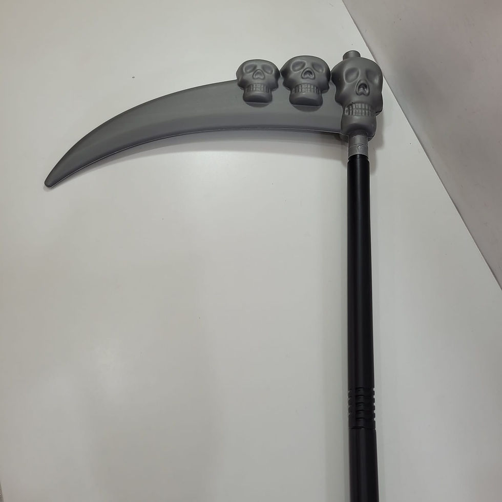 Miniatura: Foice com 3 Caveiras 34cm Halloween