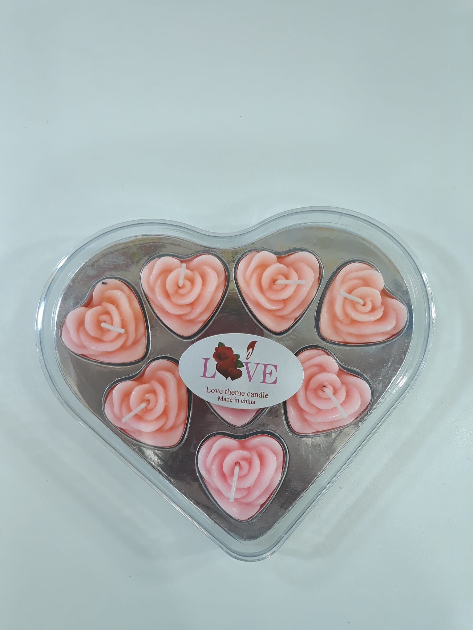 Vela Decorativa Coração com 8 unidades