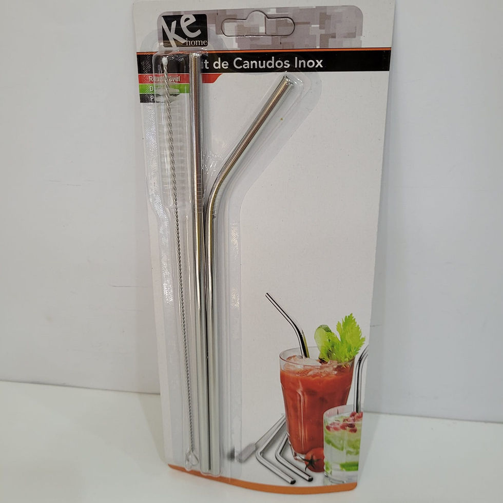 Miniatura: Canudo Inox 2 peças e Escova para Limpeza Ke Home