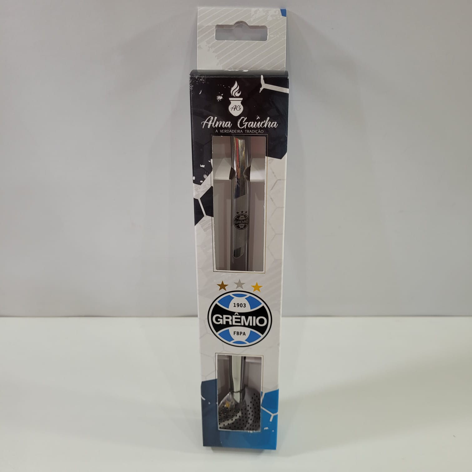 Bomba de Chimarrão Inox Grêmio ALMA GAÚCHA