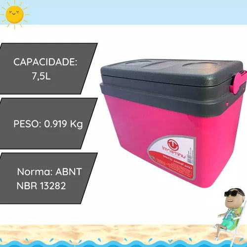 Miniatura: Caixa Térmica Cooler Floripa 7,5 L Com Alça 12 Latas Unitermi
