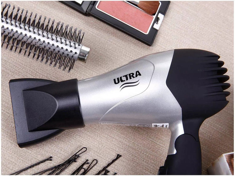 Miniatura: Secador de Cabelo Ultra Cinza e Preto com Íons 850W 2 Velocidades Bivolt Mondial
