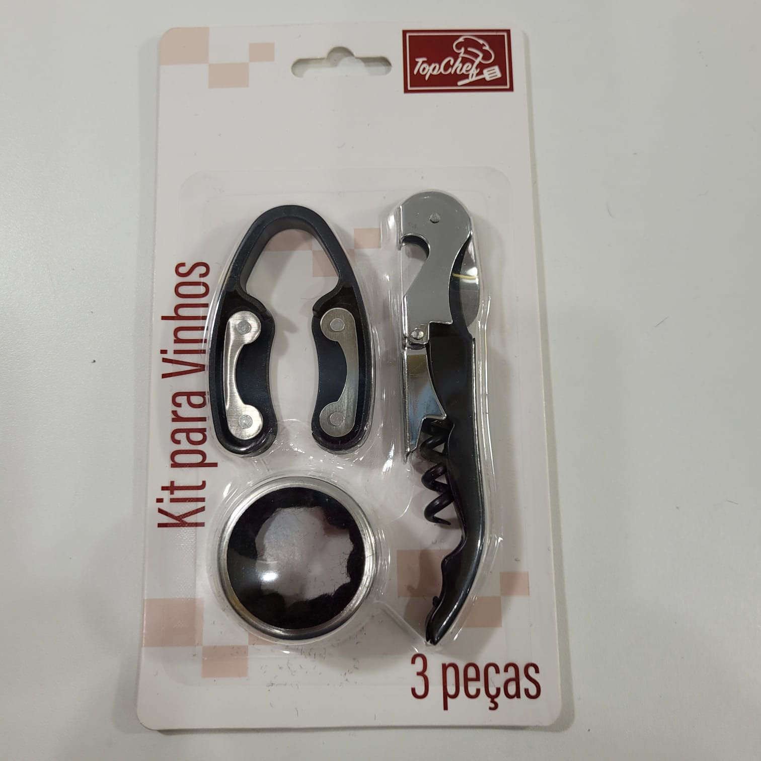Kit para Vinho com 3 peças TopChef