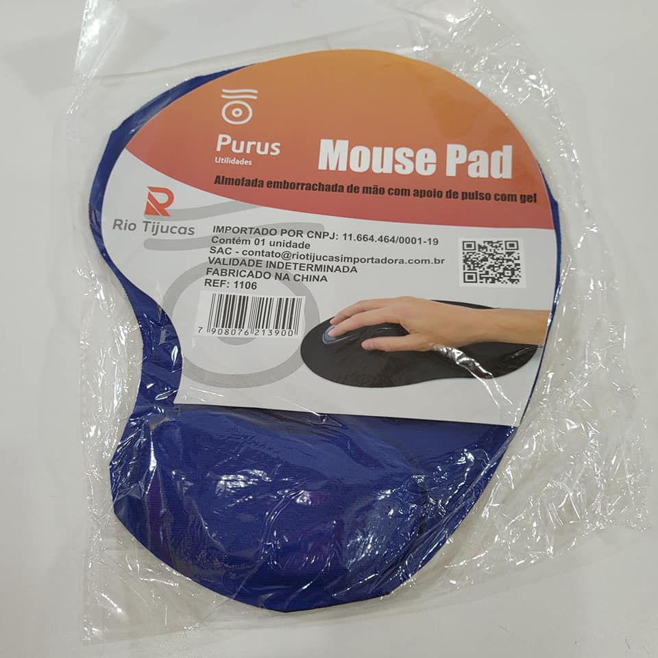 Miniatura: Mouse Pad Almofada Emborrachada de Mão com Apoio de Pulso em Gel