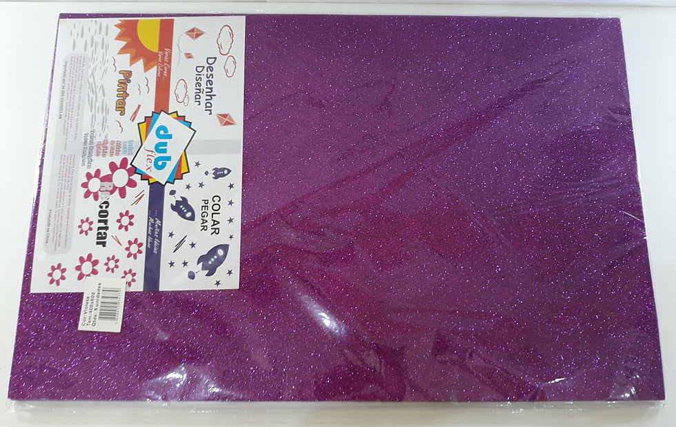 Miniatura: Folha de Eva com Glitter 40cm X 48cm