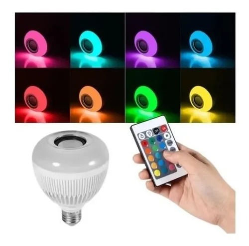 Miniatura: Lâmpada LED Caixa de Som Bluetooth Multicolorida
