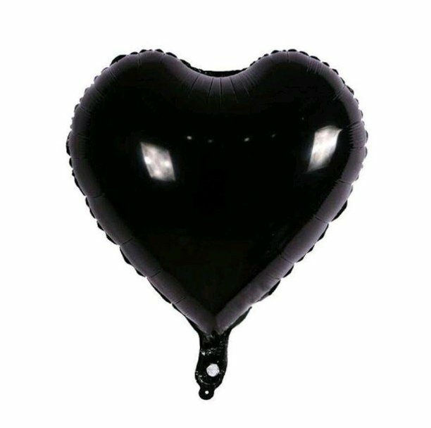 Miniatura: Balão Metalizado Coração Preto 45cm