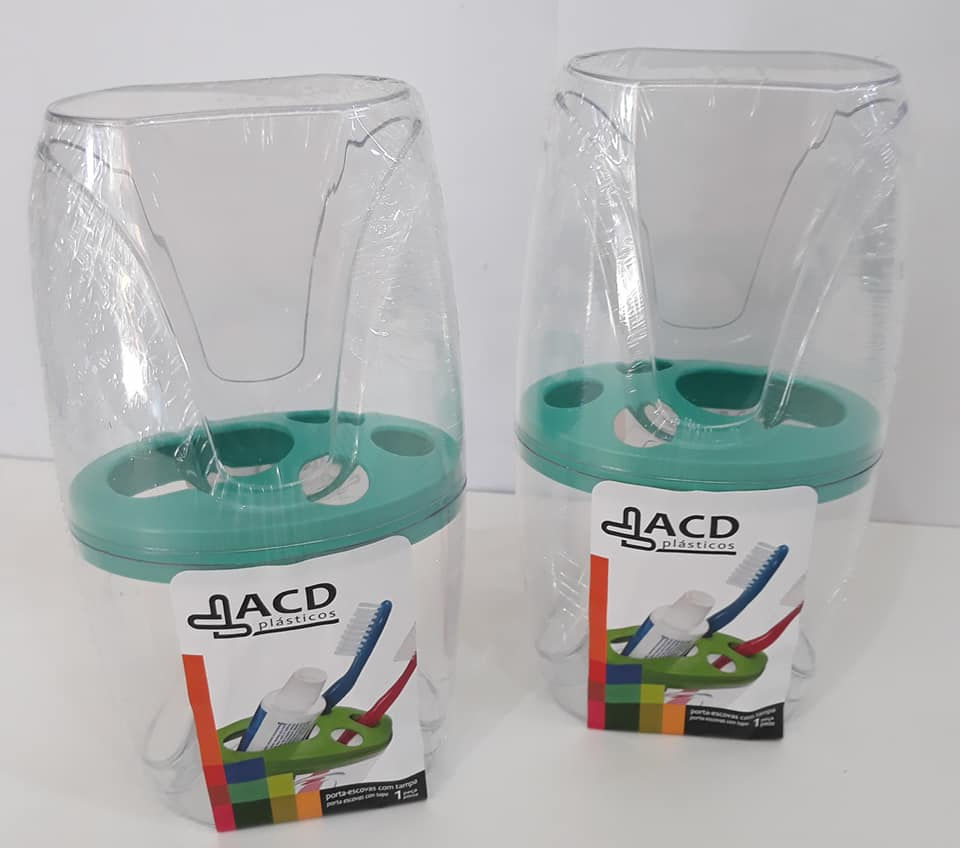 Miniatura: Porta Escova e Creme Dental com Tampa Plástico ACD