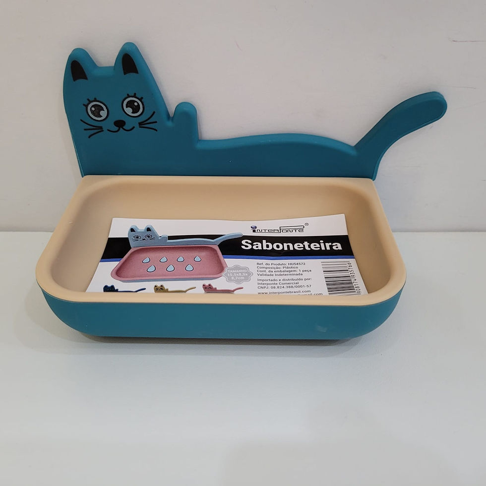 Miniatura: Saboneteira Plástica Adesiva de Parede Gatinho Interponte