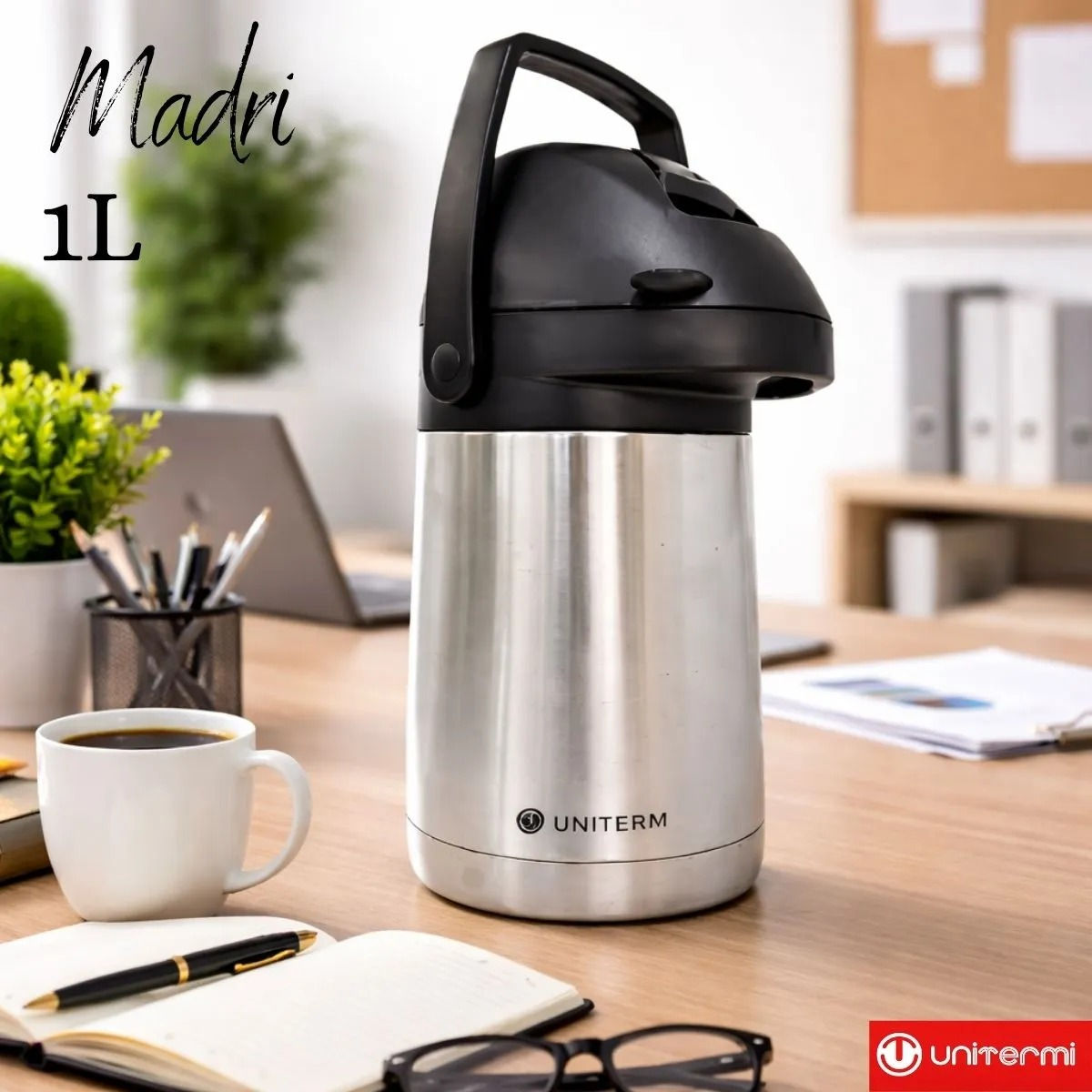Garrafa Térmica Madri Inox 1 Litro Unitermi