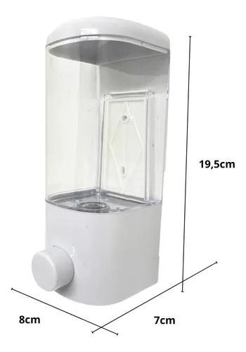 Miniatura: Dispenser Porta Sabonete Líquido e Álcool em Gel Vertical de Parede 500ml Botão