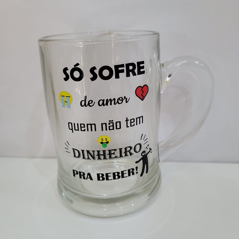 Miniatura: Caneca de Cerveja Divertida de Vidro 385ml