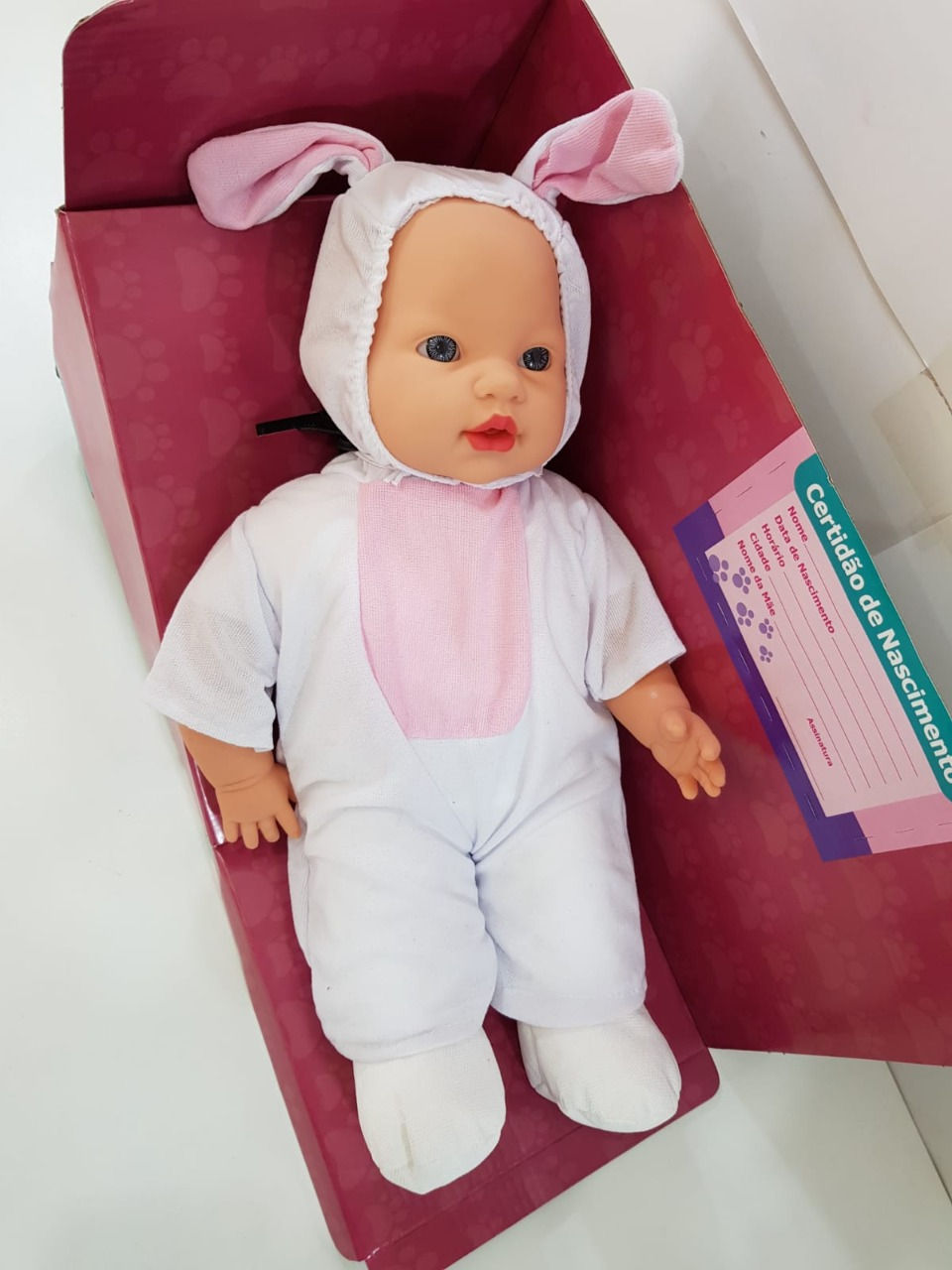 Miniatura: Boneca Coleção Baby Animals com Som Elefante Coelhinho