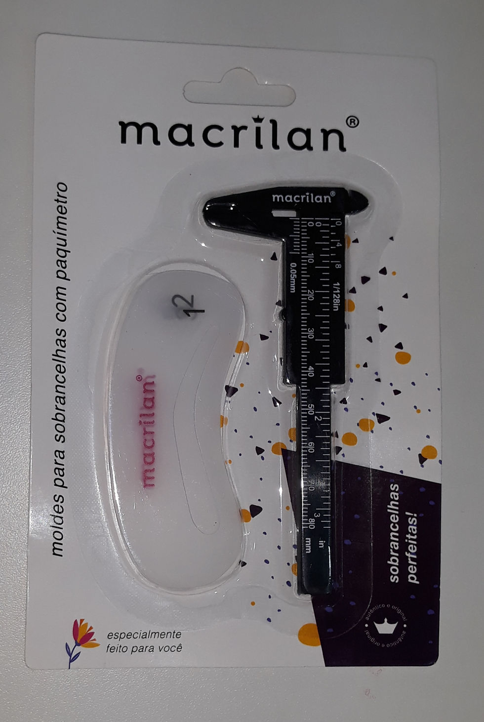 Miniatura: Moldes para Sobrancelhas com Paquímetro Macrilan