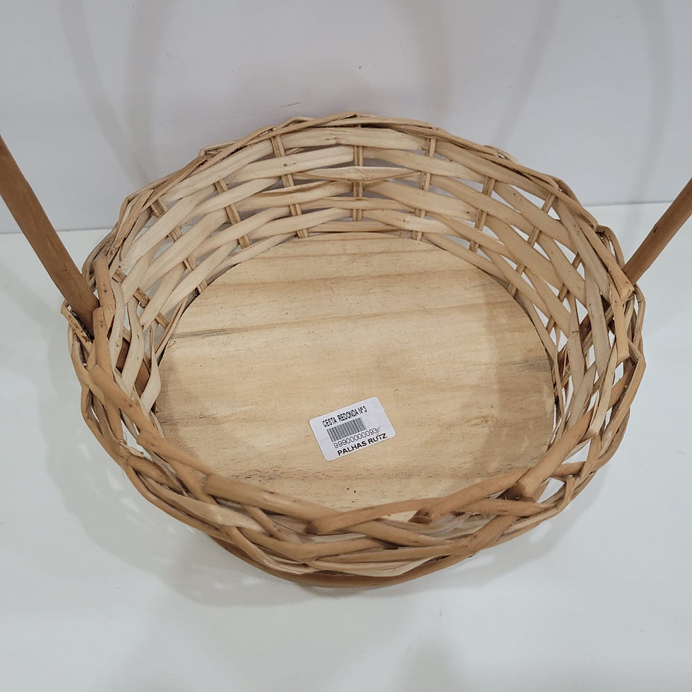 Miniatura: Cesta de Vime Redonda número 3   19cm X 23cm X 3,5cm X 28cm