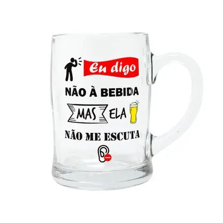 Miniatura: Caneca de Cerveja Divertida de Vidro 385ml