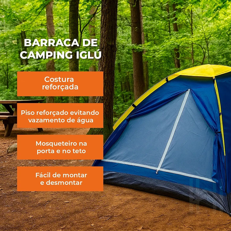 Miniatura: Barraca de Camping Iglu 4 pessoas 130cm X 210cm Homefy