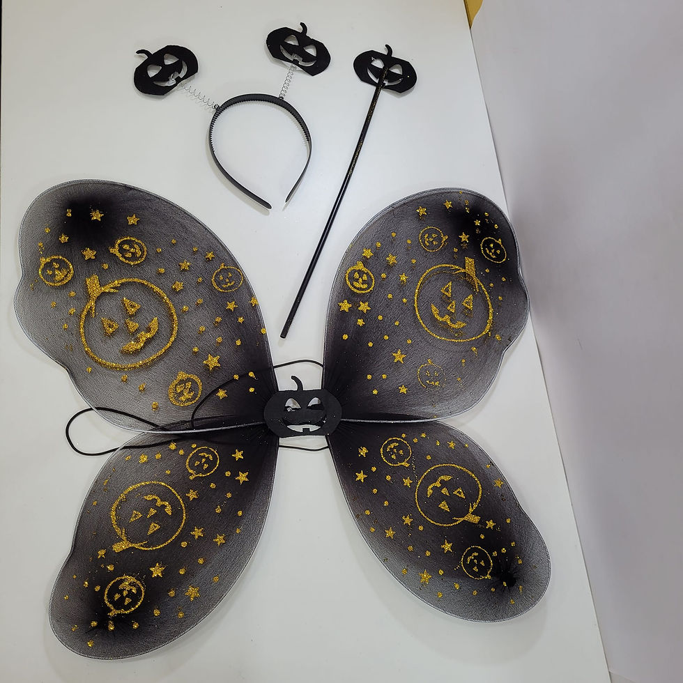 Miniatura: Kit Asa com Tiara e Varinha para Festas Halloween