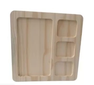 Miniatura: Petisqueira Madeira 4 Divisões 25cm X 25cm Ecos Houseware