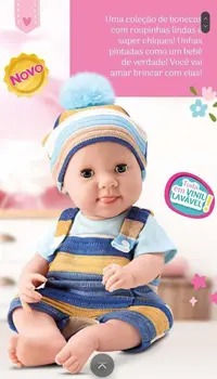 Miniatura: Boneco Diver New Born Brincar de Papinha Menino Divertoys