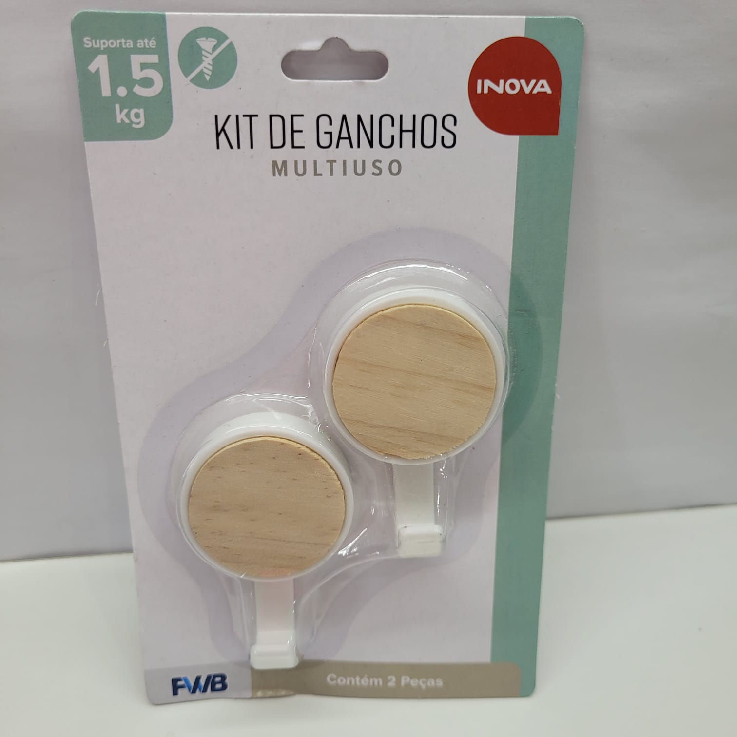Kit de Ganchos Adesivo Multiuso 2 peças Inova FWB