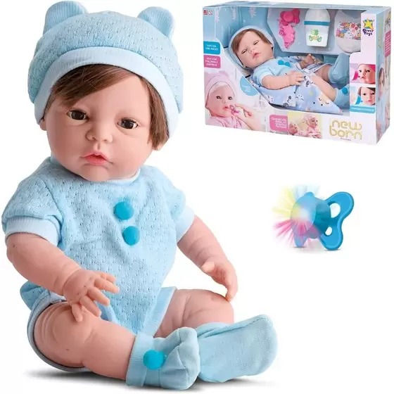 Miniatura: Boneco Diver New Born Premium - Menino com Cabelo Divertoys